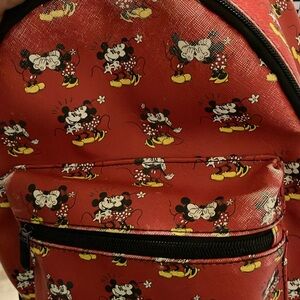 Disney Red Mickey and Minnie Mouse Kids Backpack